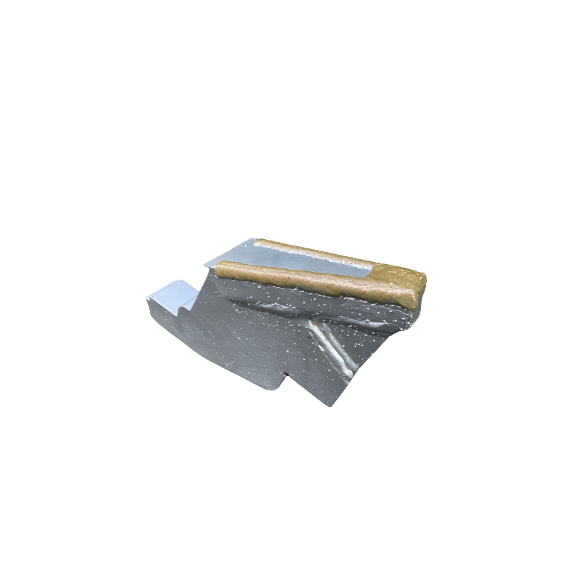 Modèle triangulaire de 20 kg avec blindage alliage anti-abrasion sur le dessus.